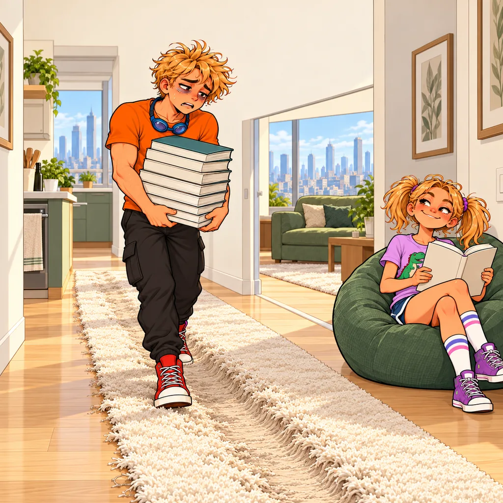 Panel 3 of 4. Caption: Week three. Oz whispers: "mom will help you dad will help you mom will"