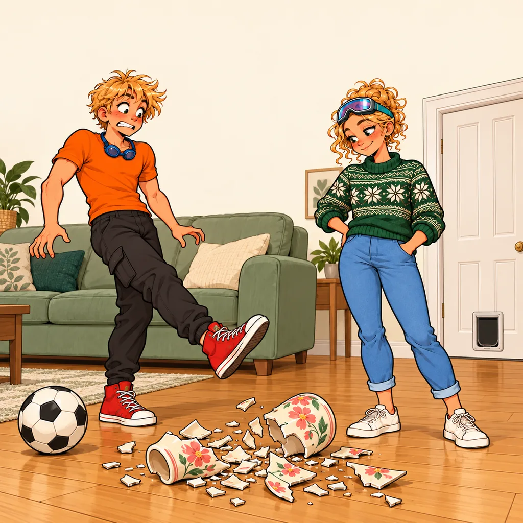 Panel 1 of 3. Mom says: "It's fine."