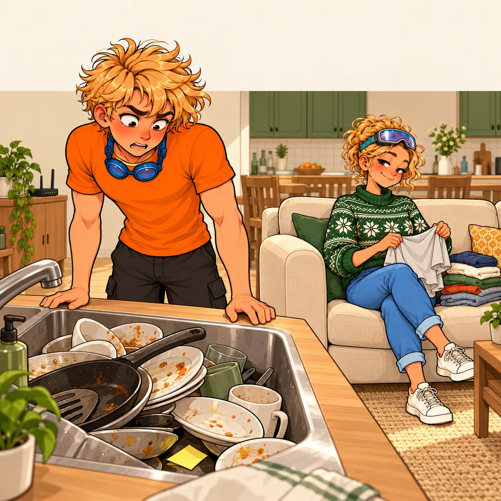 Panel 3 of 3. Mom says: "Two-factor."