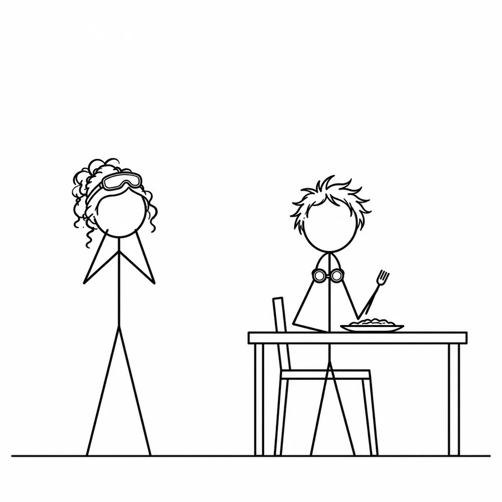 Panel 1 of 4. Caption: ping oz: 200 ms Mom says: "Dinner."