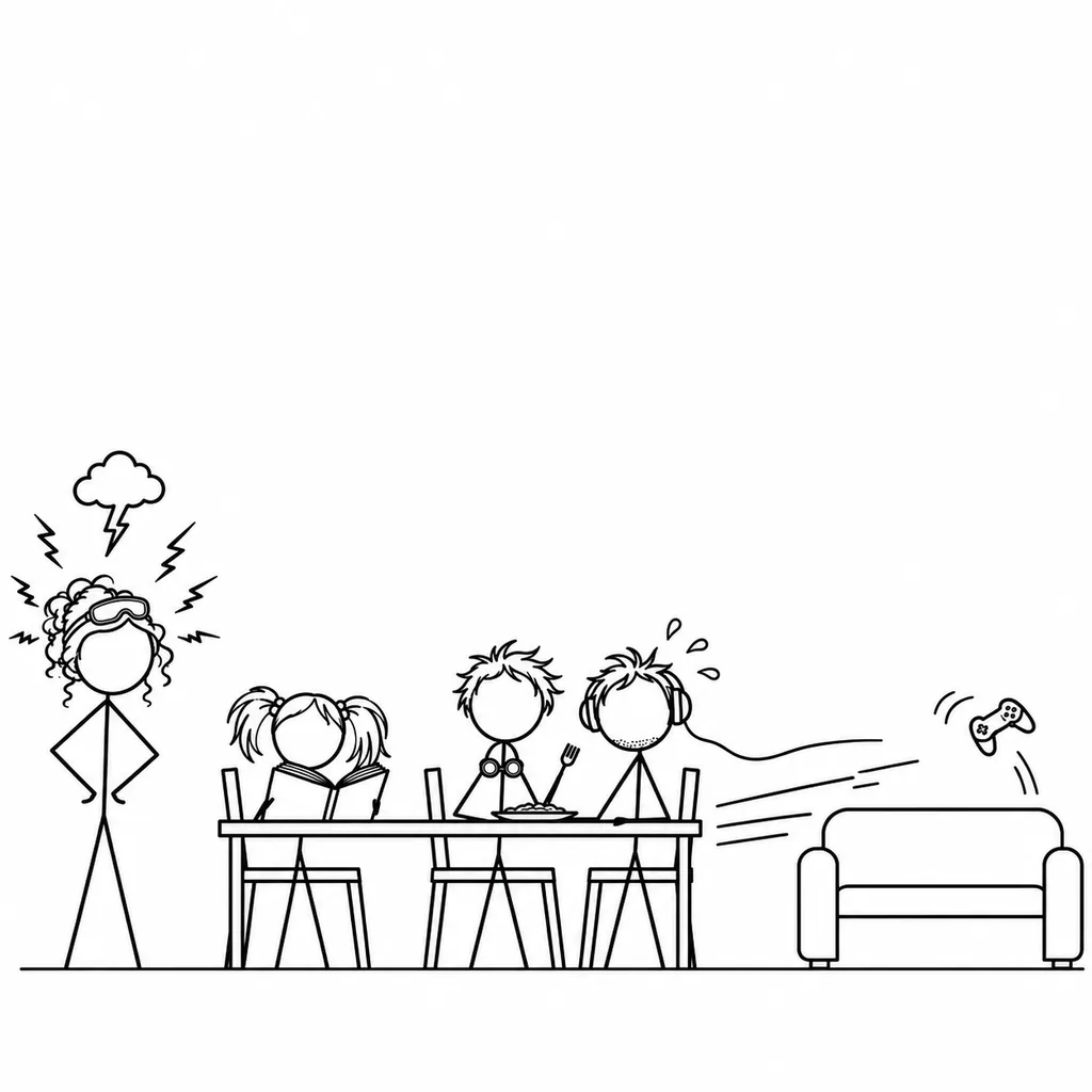 Panel 4 of 4. Caption: ping greg: -2 ms Mom shouts: "GREG."