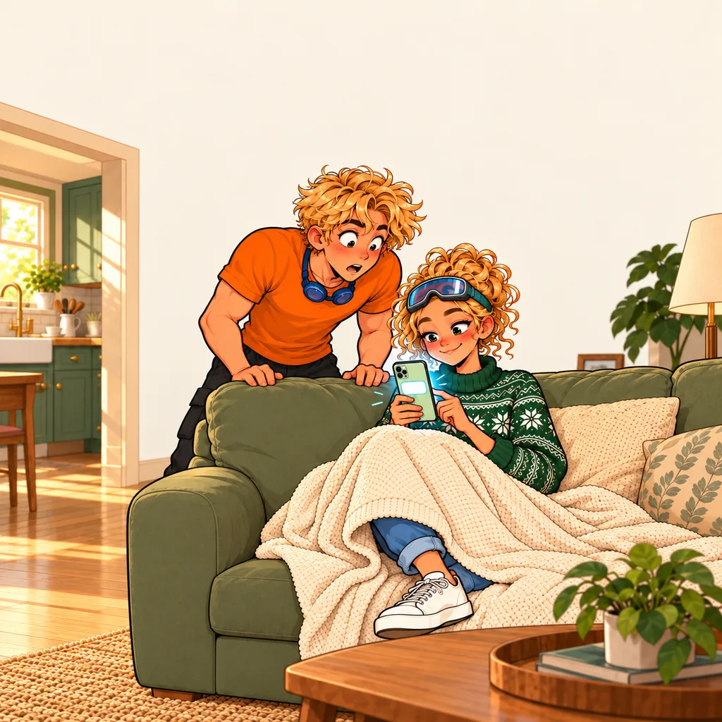 Panel 1 of 3. Caption: Mom's screen time: up 340%. Top app: Find My.
