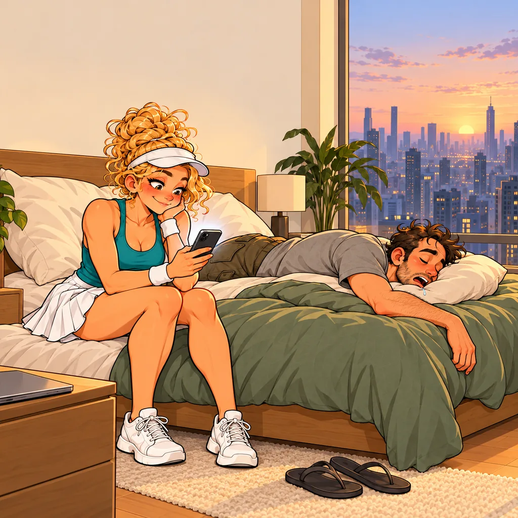 Panel 1 of 4. Caption: Padel group, 6:12 AM: "We need a 4th!!!"